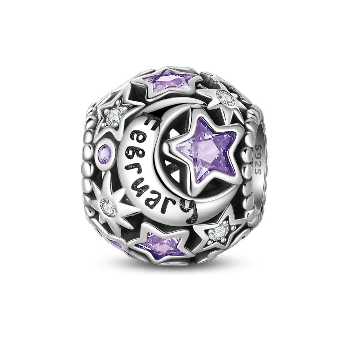 Star & Moon Birthstone Charm