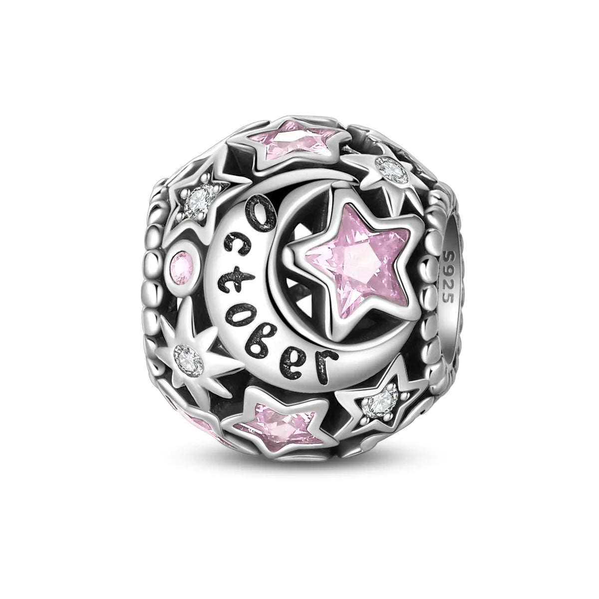 Star & Moon Birthstone Charm