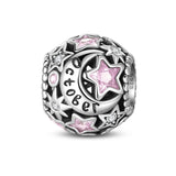 Star & Moon Birthstone Charm