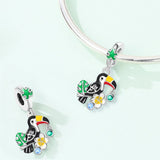 Toucan, Monstera Leaf & Plumeria Dangle Charm