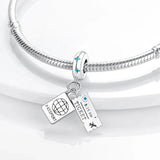 Travel Passport and Ticket Dangle Charm