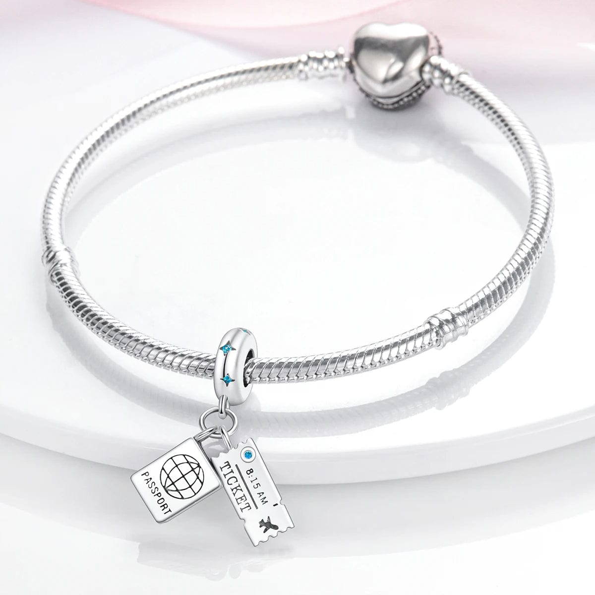 Travel Passport and Ticket Dangle Charm