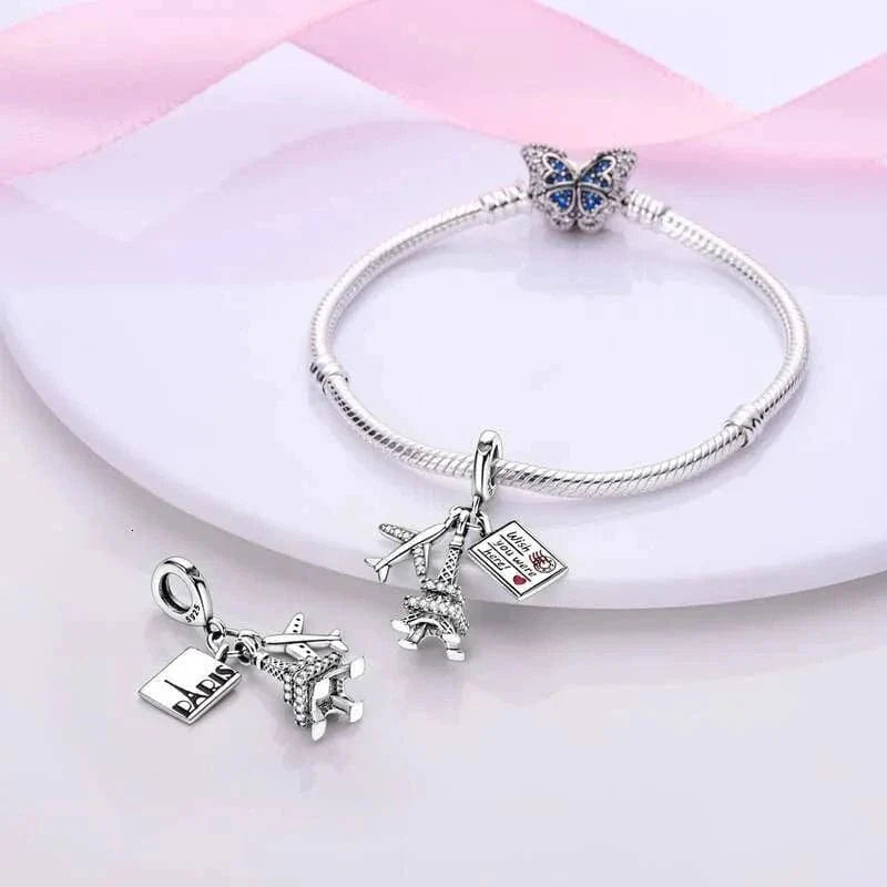 Travel to Paris Eiffel Tower Love Dangle Charm