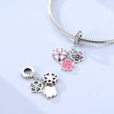 Triple Cherry Blossom Dangle Charm