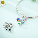 Whimsical Snail on Flower Bloom Dangle Charm