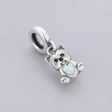 Yorkshire Terrier Dog with Heart Stone Dangle Charm